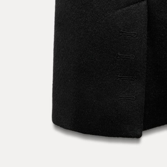 NEW Zara | Oversized Wool Scarf Blazer in Black - Picture 16 of 16